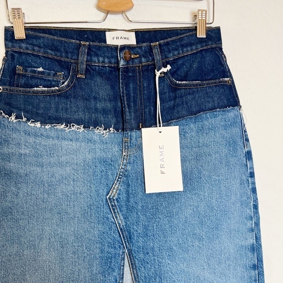 Frame Reconstructed Denim Skirt Size 25 - Picture 6 of 10